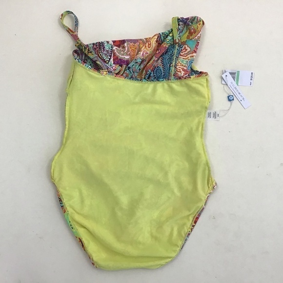 Bleu Rod Beattie Paisley One Piece Swimsuit Padded Cap Multicolor Size 8 NWT - Picture 6 of 9